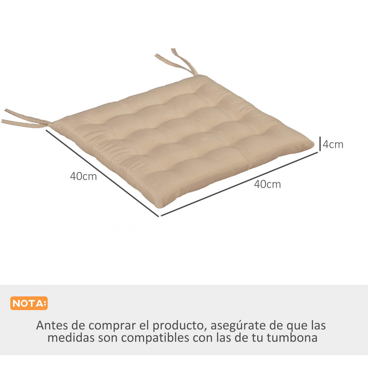 SESSELAUFLAGEN Khaki 6 Stück - Beige, Kunststoff (40/4/40cm) - GiPP