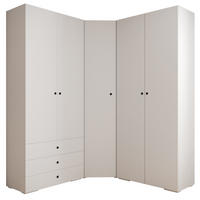 GARDEROBEN-SET 236,7/181,7/47 - Schwarz/Weiß, Holz/Kunststoff (181.7/236.7/47cm) - Abiks Möbel