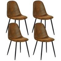 ESSZIMMERSTUHL 4er-Set Stück in Eisen Wildleder - Schwarz/Braun, Holzwerkstoff/Textil (40/86/54cm) - Urban Meuble