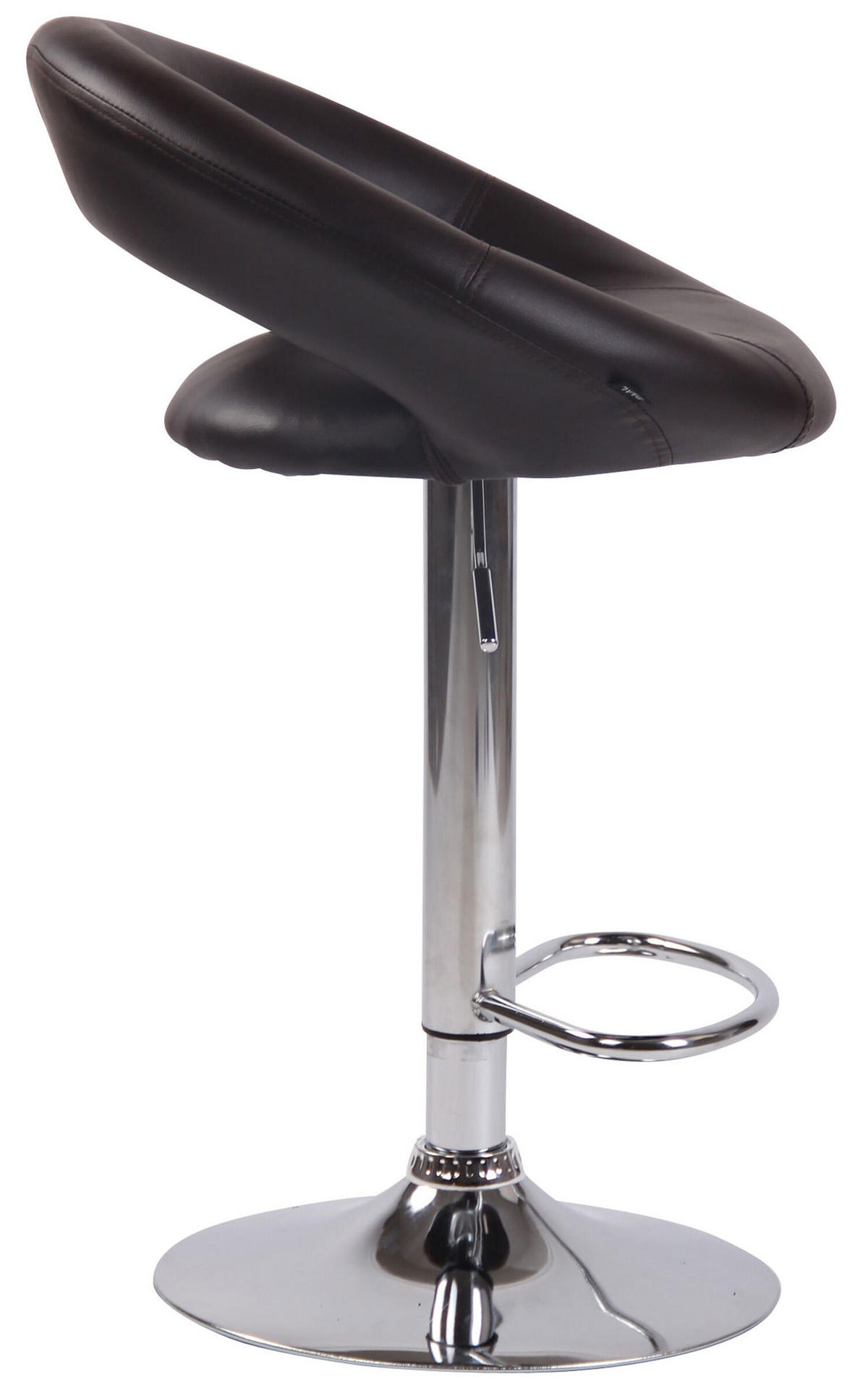 BARHOCKER Olin, Gestell Metall in Chromoptik, Kunstleder Braun - Chromfarben/Braun, Kunststoff/Textil (53/100/47cm) - TPFLiving