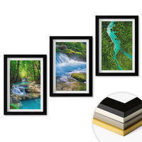 WANDBILDER 3er-Set - 20x30 cm Schwarzer Rahmen - Grüne Wälder, kristallklares Wasser - Schwarz, Kunststoff (20/30cm) - ArtPrintCave