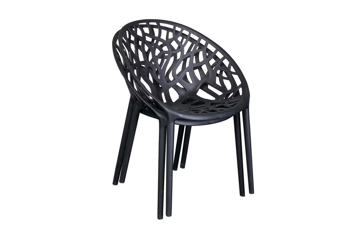 STAPELSTUHL Bilby 62x58x80 cm, Kunststoff, Schwarz - Schwarz, Kunststoff (58/80/62cm) - dasmöbelwerk