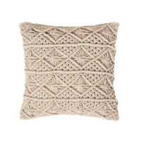 DEKOKISSEN Willow 45/45 cm Makramee - Creme, Textil (45/45cm) - Homescapes
