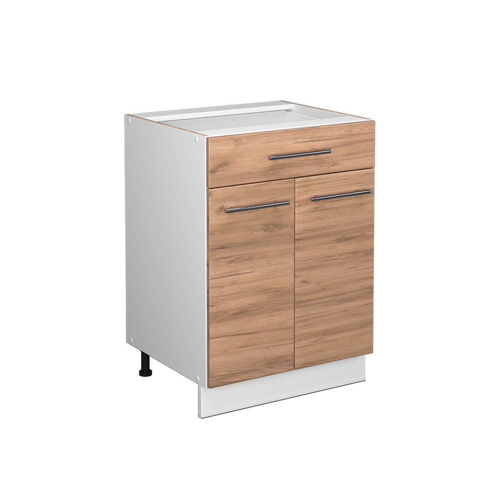 KÜCHENUNTERSCHRANK Fame-Line Goldkraft Eiche 60 cm mit Schublade ohne AP - Honigeiche/Eiche Wotan, Holzwerkstoff (60/82/51.6cm) - Vicco