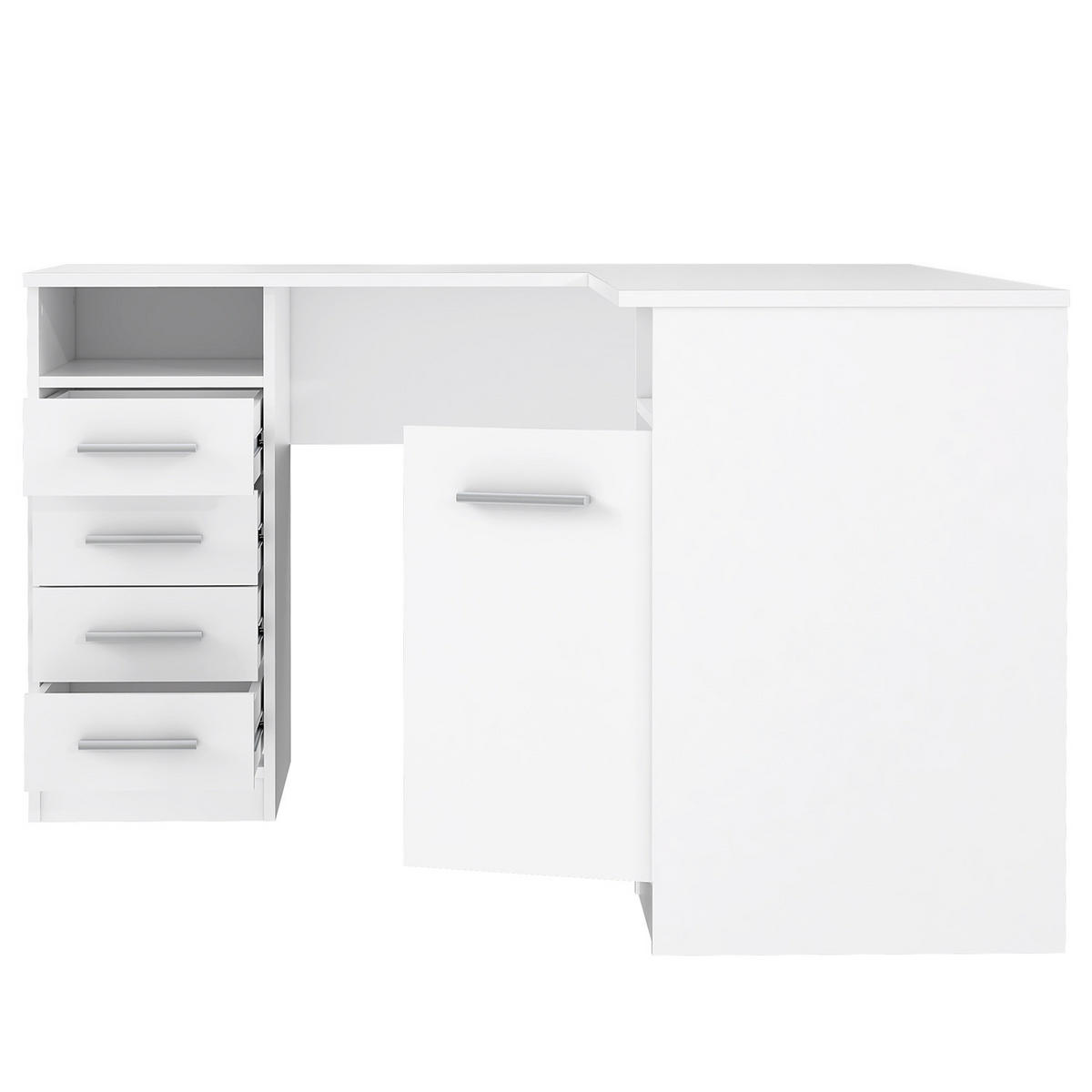 ECKSCHREIBTISCH - Weiß - Weiß, Holzwerkstoff (125/125/75cm) - home24