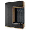 GARDEROBENSCHRANK REMA 180/240/60 cm Modern Eiche Wotan - Eiche Wotan/Schwarz, Holzwerkstoff (180/240/60cm) - MASSENO