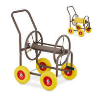 SCHLAUCHWAGEN - Braun, Kunststoff/Metall (50/83/80cm) - Relaxdays