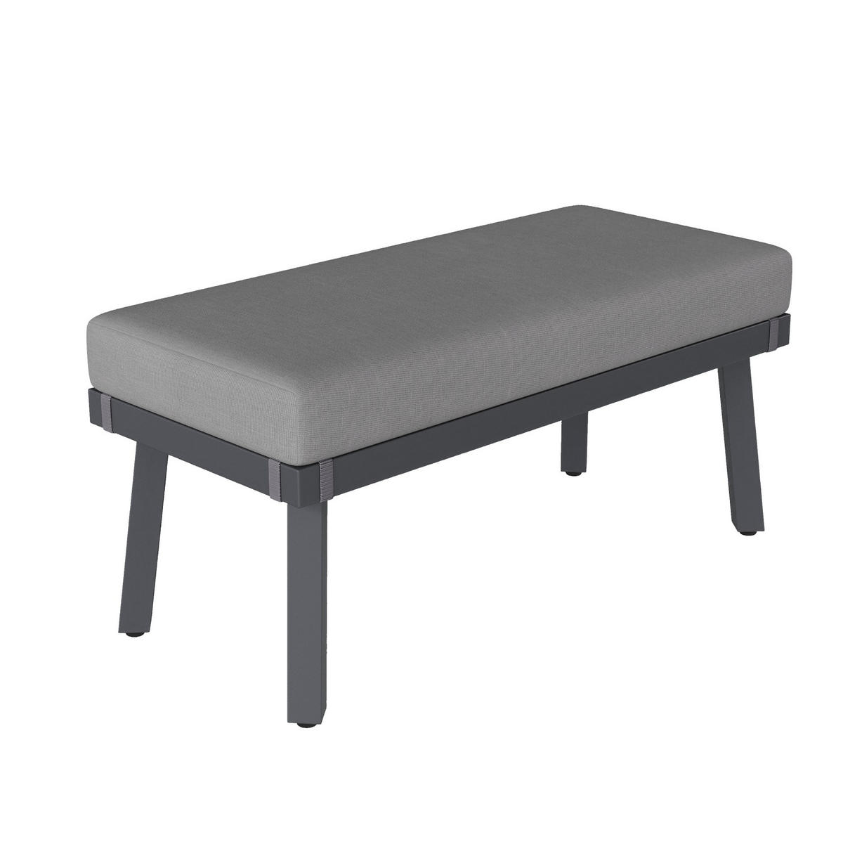 GARTEN-ESSGRUPPE 240/183/40 cm grau aus Stahl und Polyester für bis zu 8 Personen - Grau, Holzwerkstoff - OKWISH