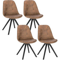 ESSZIMMERSTÜHLE 4er Set, Polsterstuhl, Dunkelbraun - Dunkelbraun/Schwarz, Holz/Textil (43/83/44.5cm) - Woltu