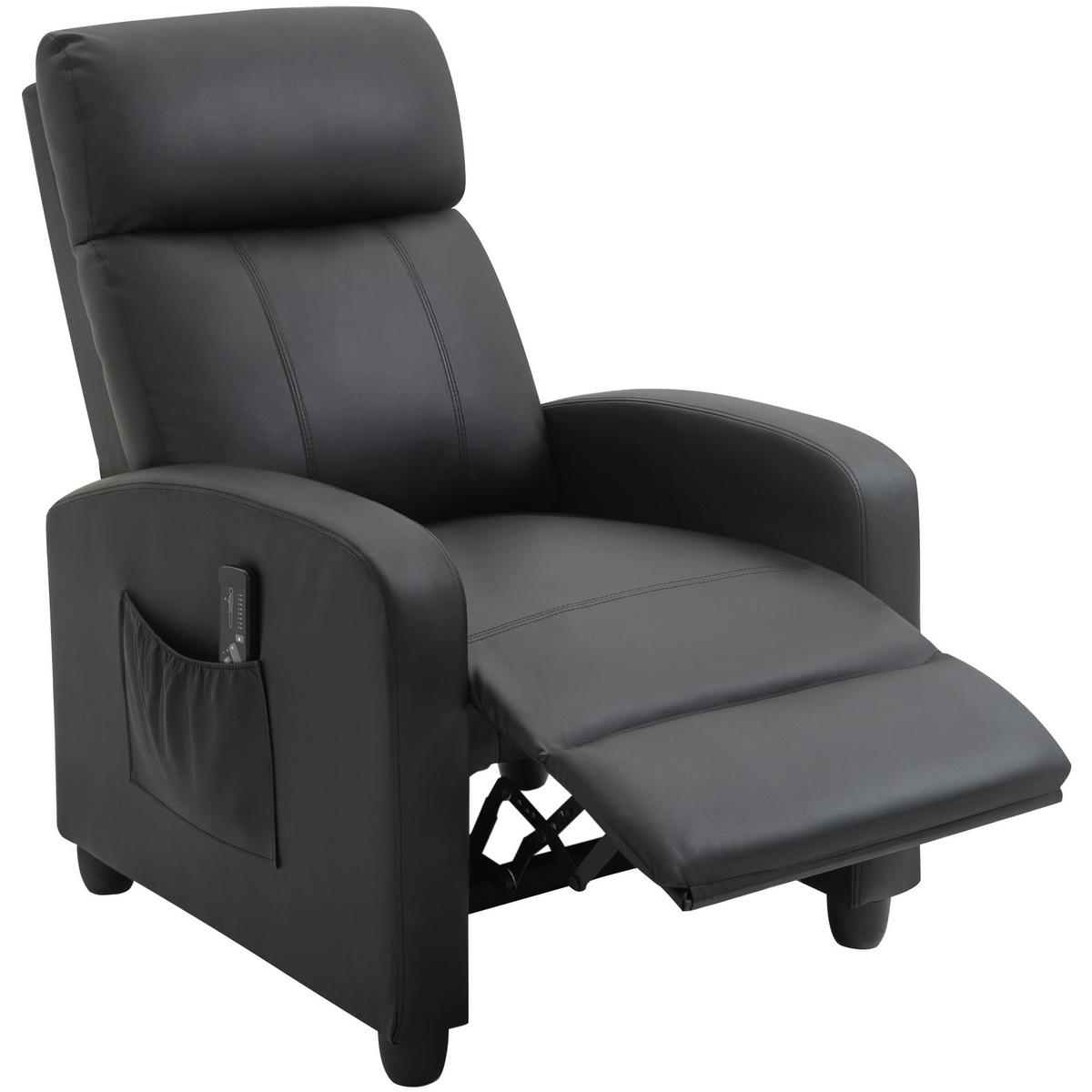 MASSAGESESSEL DE-06350 mit Vibrations150° neigbar, 2 Massagepunkte Schwarz - Schwarz, Metall (88/98/68cm) - ComfortXL