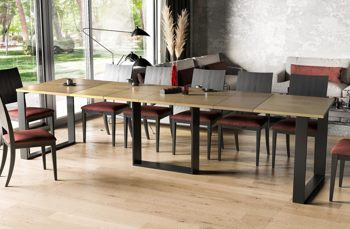 ESSTISCH Borys ausziehbar bis 250 cm - Eichefarben, Holzwerkstoff (130/80/76cm) - Endo-Moebel