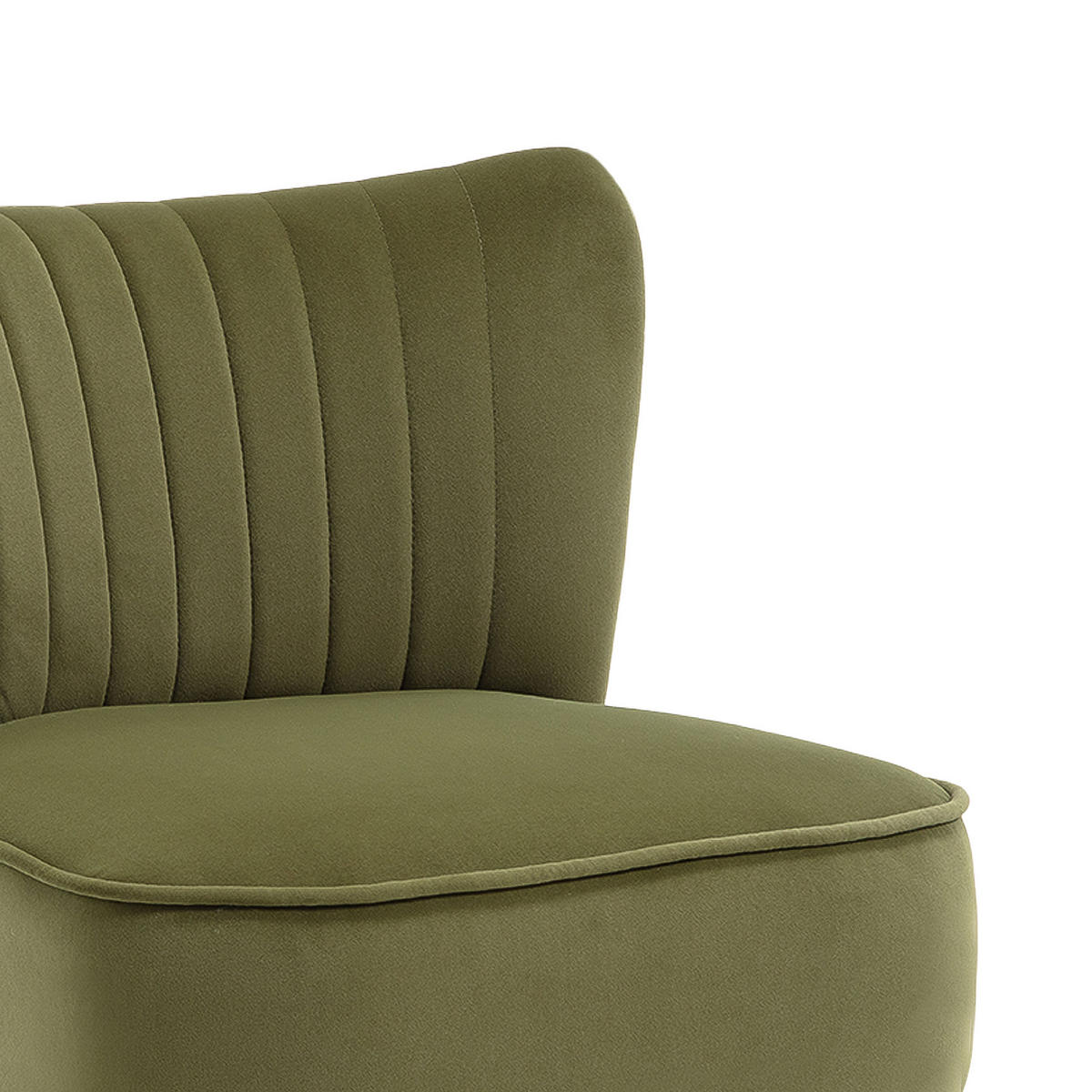 COCKTAILSESSEL 2er-Set Judith aus olivgrünem Samt - Goldfarben/Olivgrün, Holz/Textil (53.5/72/67.5cm) - Sicaan