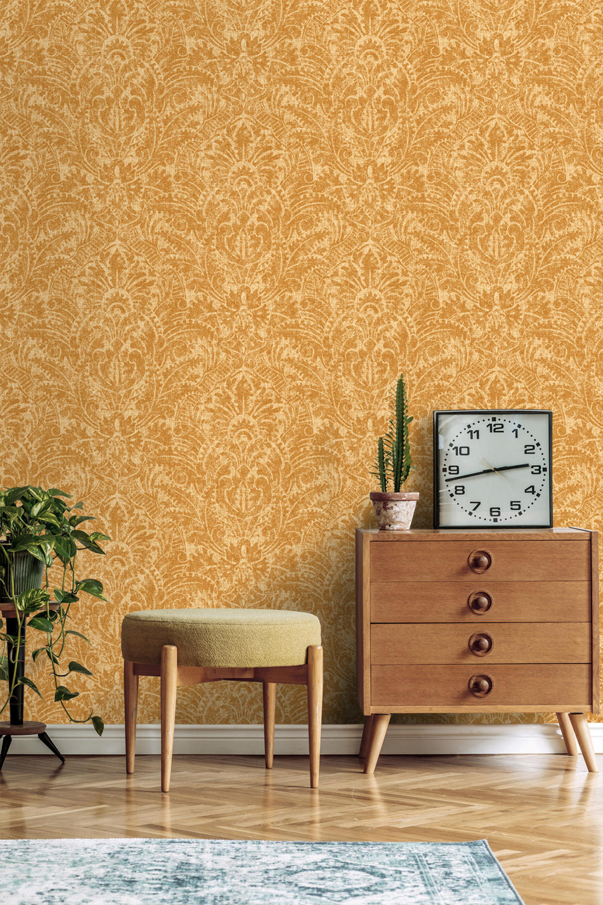 TAPETE Ornamente 50 x 900 cm - Orange, Papier (50/900cm) - ESTAhome