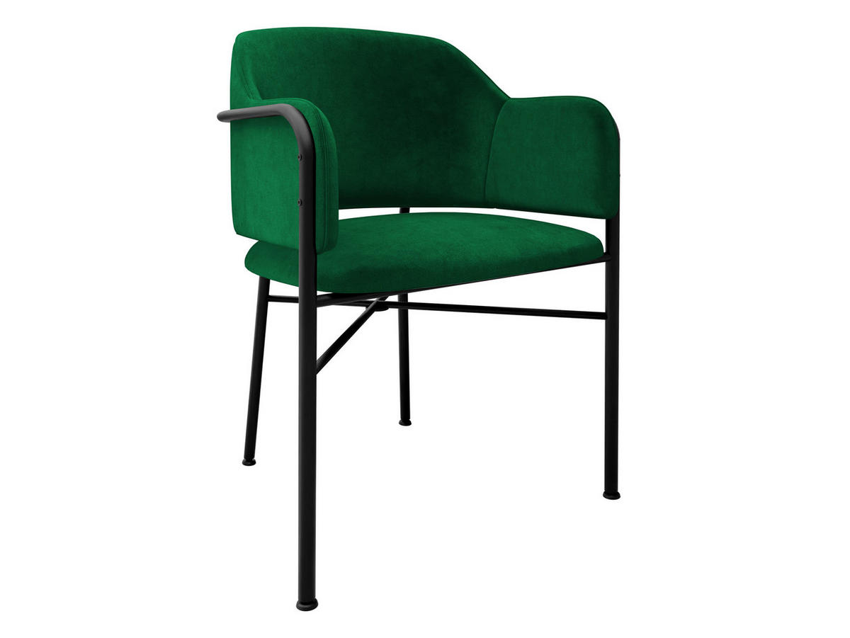 POLSTERSTUHL Delivio - Schwarz/Grün, Textil/Metall (56/79/55cm) - MIRJAN24
