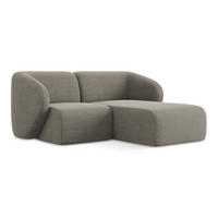 ECKSOFA Rechts Bouclé Stoff Grau - Schwarz/Grau, Holzwerkstoff/Kunststoff (178/166cm) - Makamii