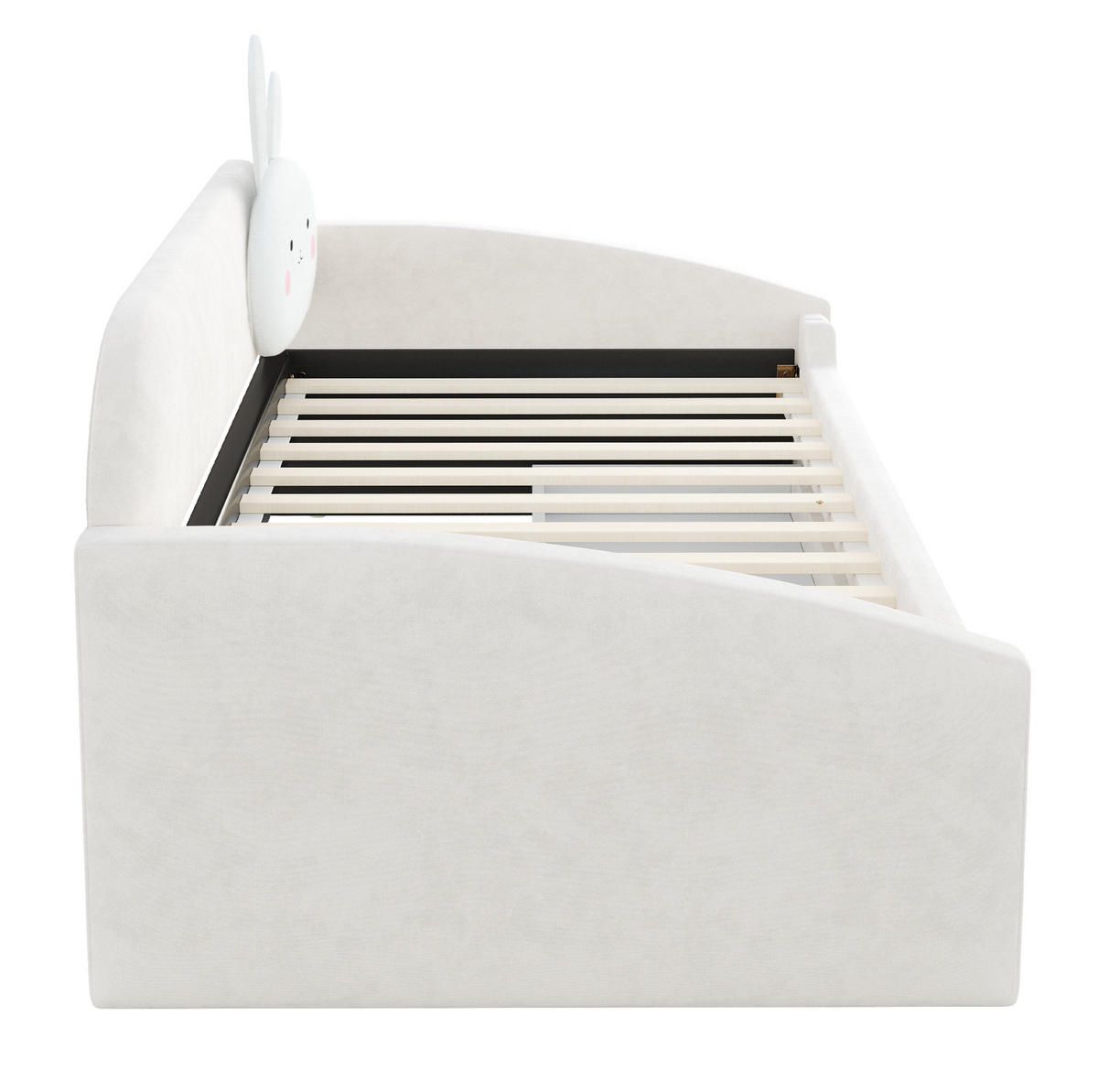 KINDER-POLSTERBETT 90x200 cm in Beige mit LED-Beleuchtung und 2 Schubladen - Beige, Textil (90/200cm) - IVMEU
