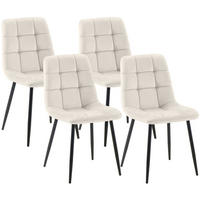 ESSZIMMERSTÜHLE Tilde 4er Set 84x45x55 cm cremeweiß - Creme, Textil (45/84/55cm) - furnicato