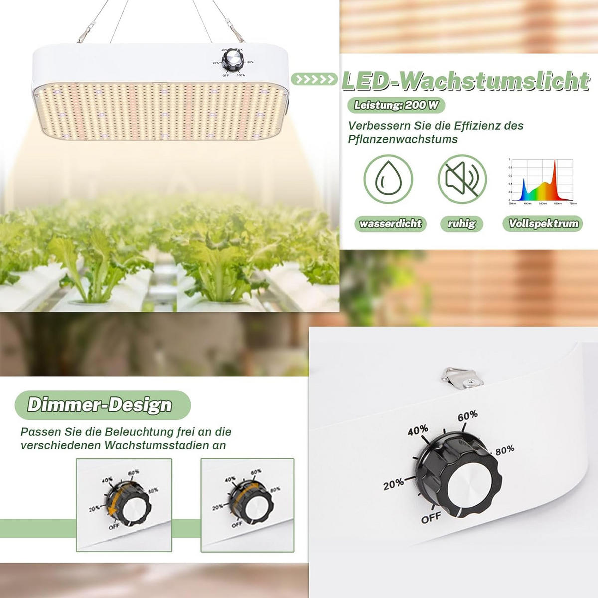 GROWBOX KOMPLETTSET – 120×120×200 cm LED-Lampe, Aktivkohlefilter & Belüftungssystem, Indoor Pflanzenzelt für Cannabis - Multicolor, Textil (120/200/120cm) - JUNG