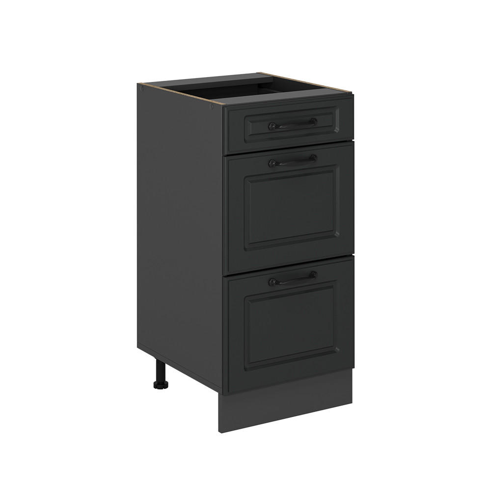 KÜCHENUNTERSCHRANK R-Line Anthrazit Landhaus 40 cm mit Schubladen, ohne Arbeitsplatte - Anthrazit, Holzwerkstoff (40/81.6/46cm) - Vicco