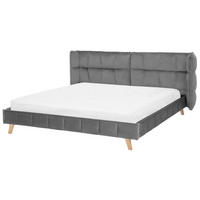 POLSTERBETT mit Lattenrost 180x200 cm Grau Senlis - Grau, Textil (180/200cm) - Beliani