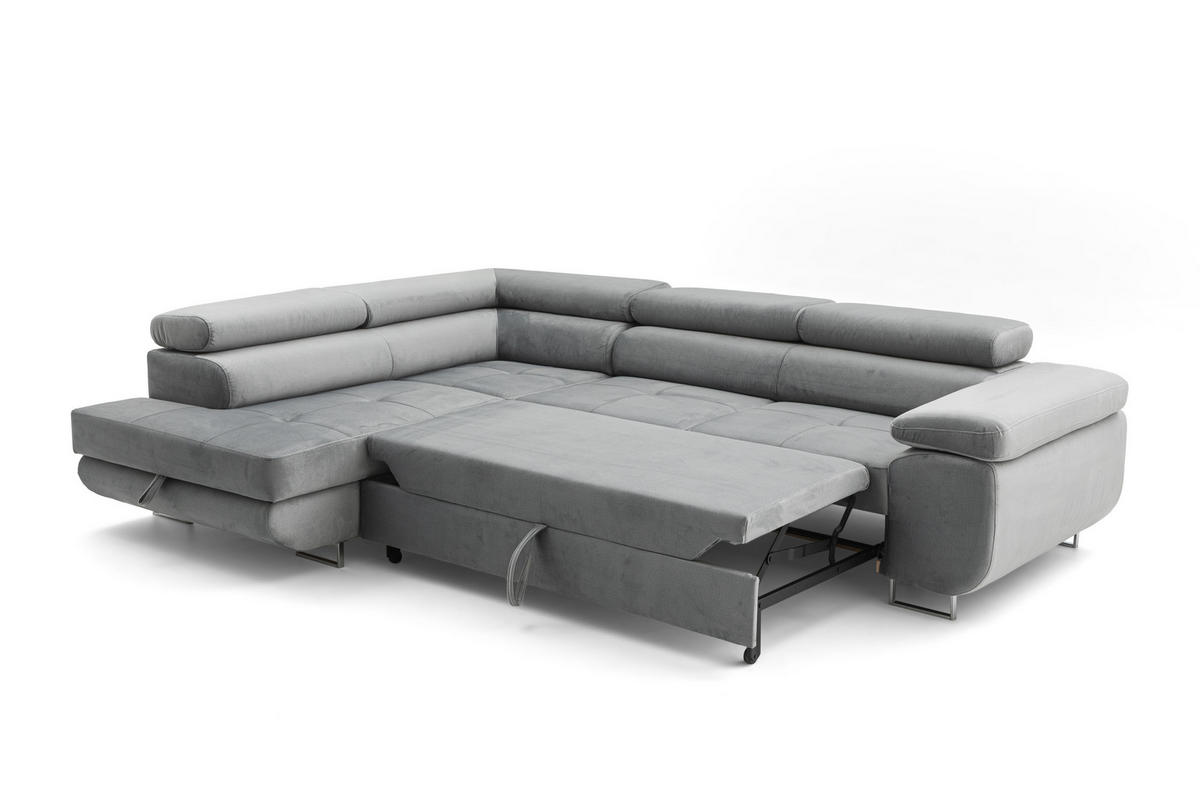 ECKSOFA WILD L Links Grau - Grau, Holz (203/274cm) - Muffo
