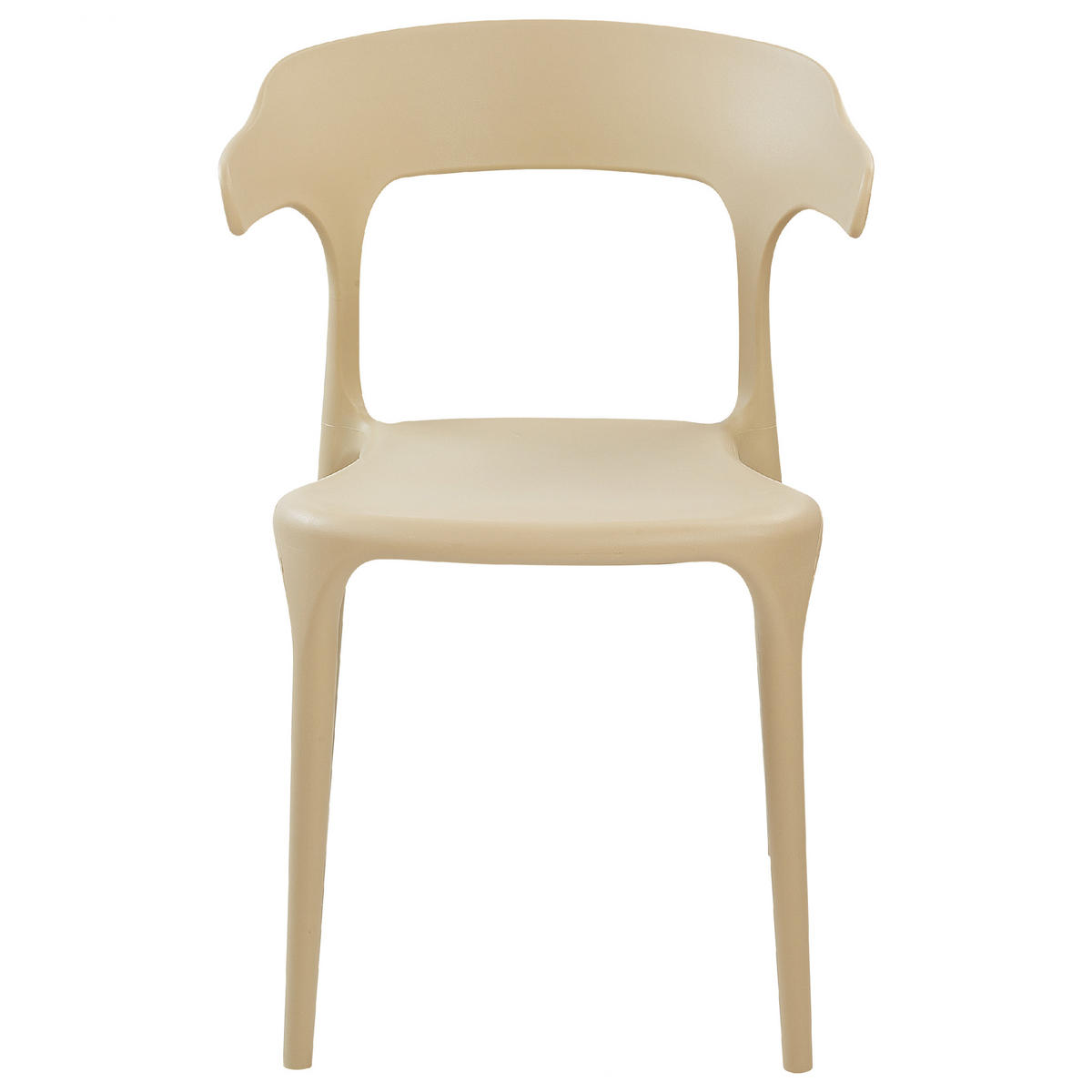 GARTENSTÜHLE 8er-Set Kunststoff sandbeige Gubbio - Beige, Kunststoff (50/76/49cm) - Beliani