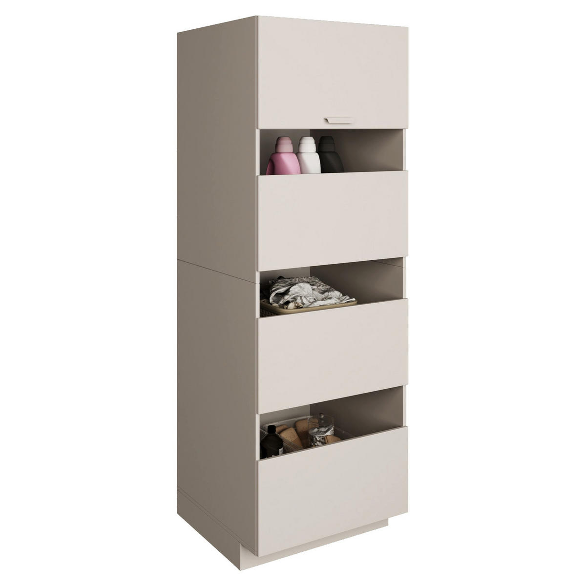 BADEZIMMER-HOCHSCHRANK Holv Kaschmirgrau 68 cm - Taupe, Holzwerkstoff/Metall (67.5/200/66cm) - Selsey