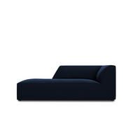 CHAISELONGUE links Ruby aus Samt königsblau - Blau, Textil (93/69/180cm) - Micadoni