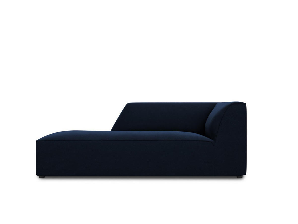 CHAISELONGUE links Ruby aus Samt königsblau - Blau, Textil (93/69/180cm) - Micadoni