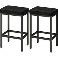BARHOCKER 2er Set 66 cm Schwarz Metall Gestell - Schwarz, Textil (42/66/29cm)