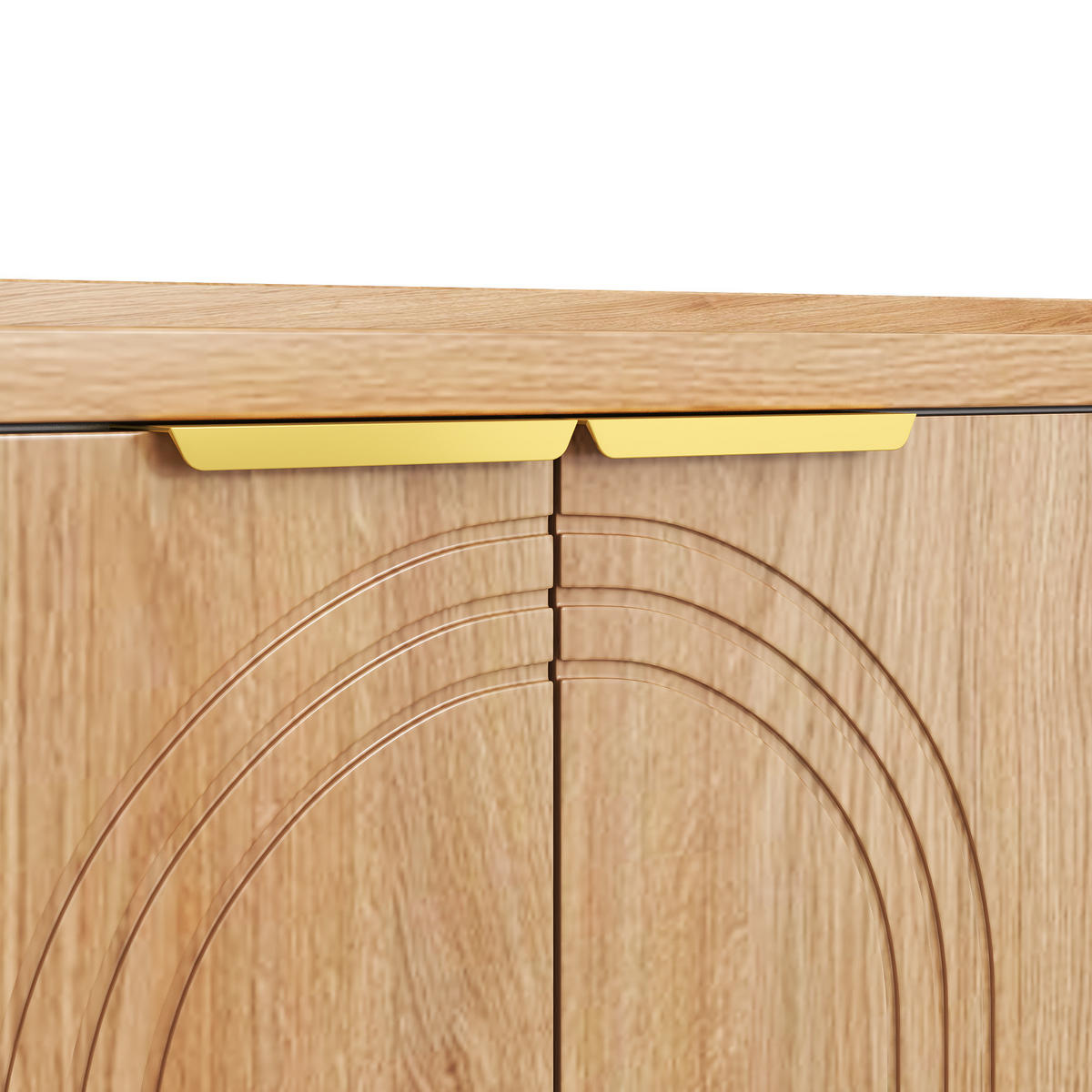 TV-SCHRANK 170cm strukturierte Tür Goldgriffe modern - Naturfarben, Holzwerkstoff (35/47.5/170cm) - FLIEKS