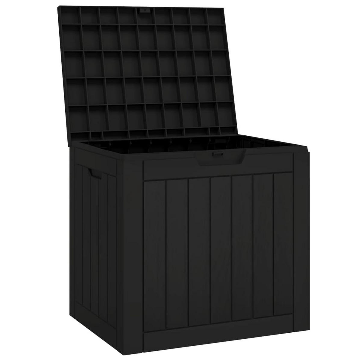GARTENBOX Schwarz 55,5x43x53 cm Polypropylen - Schwarz, Kunststoff (43/53/55.5cm) - furnicato