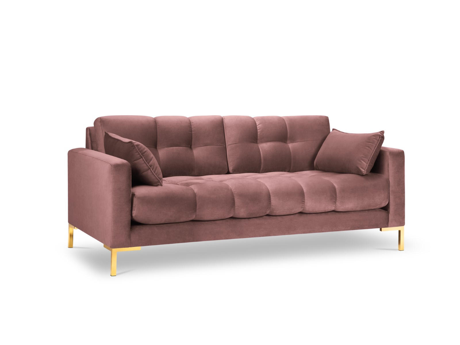 SOFA Mamaia aus Samt rosa 2 Sitzplätze - Pink, Textil (92/75/152cm) - Micadoni