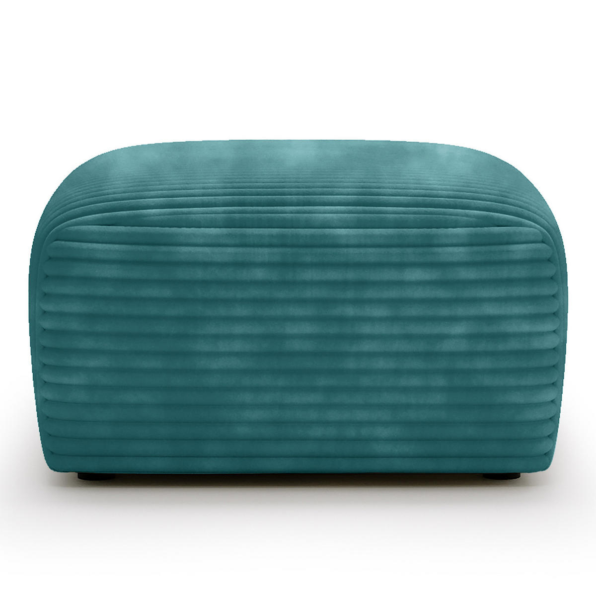 POLSTERHOCKER - Cord - Türkis/Schwarz, Kunststoff/Textil (110/40/72cm) - home24
