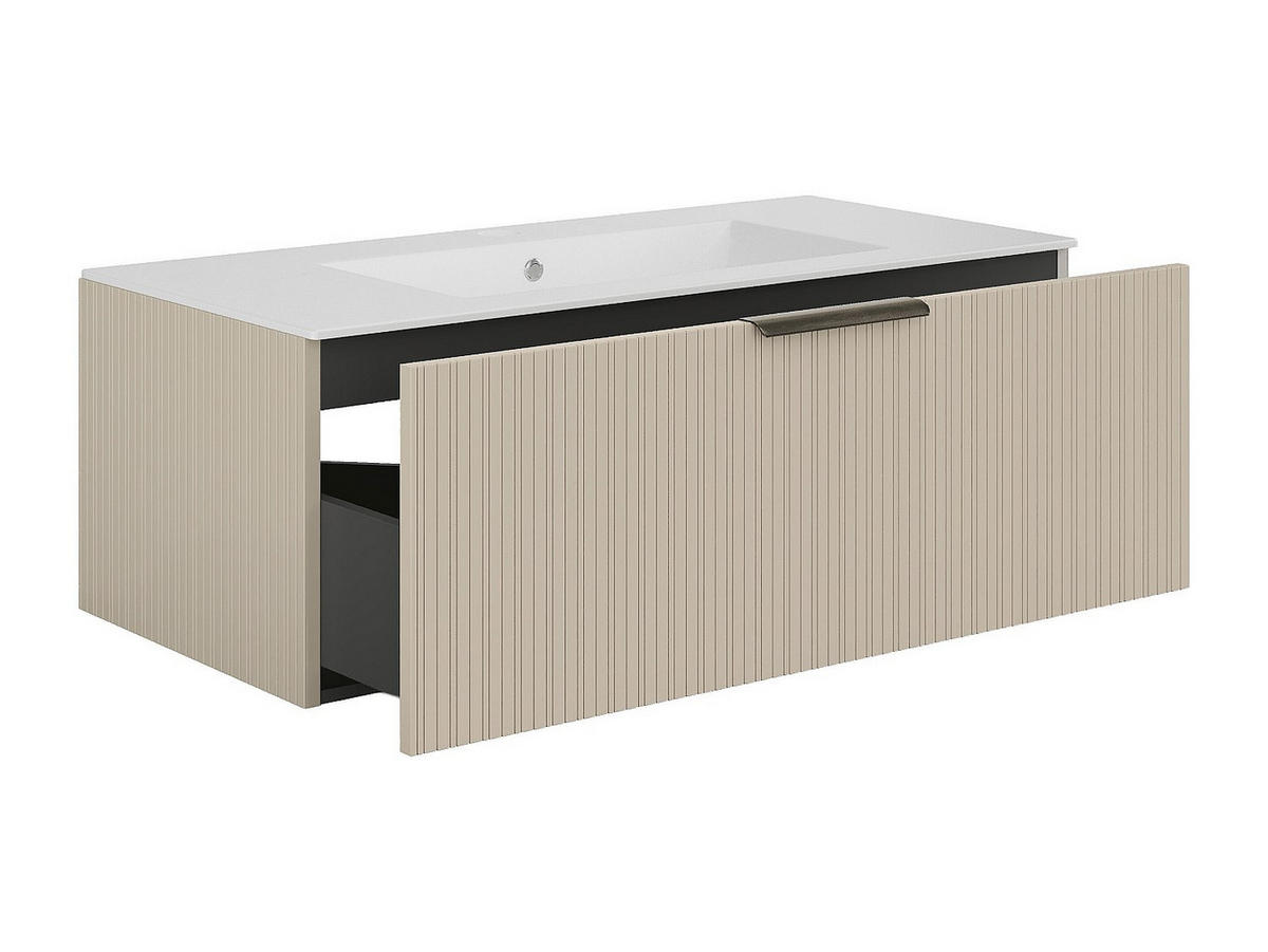 EINZELWASCHTISCH - 100 cm x 45.5 cm - holz - beige Paliro - Weiß, Holz (100/35/45.5cm) - Vente-Unique