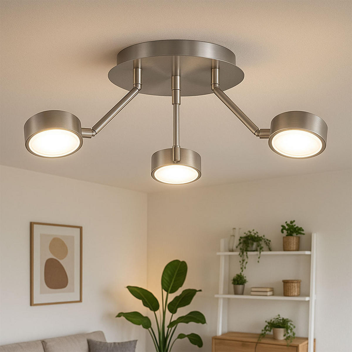 LED DECKENLEUCHTE COPO Silber matt - Silberfarben, Metall (18.2/18.2/58cm)
