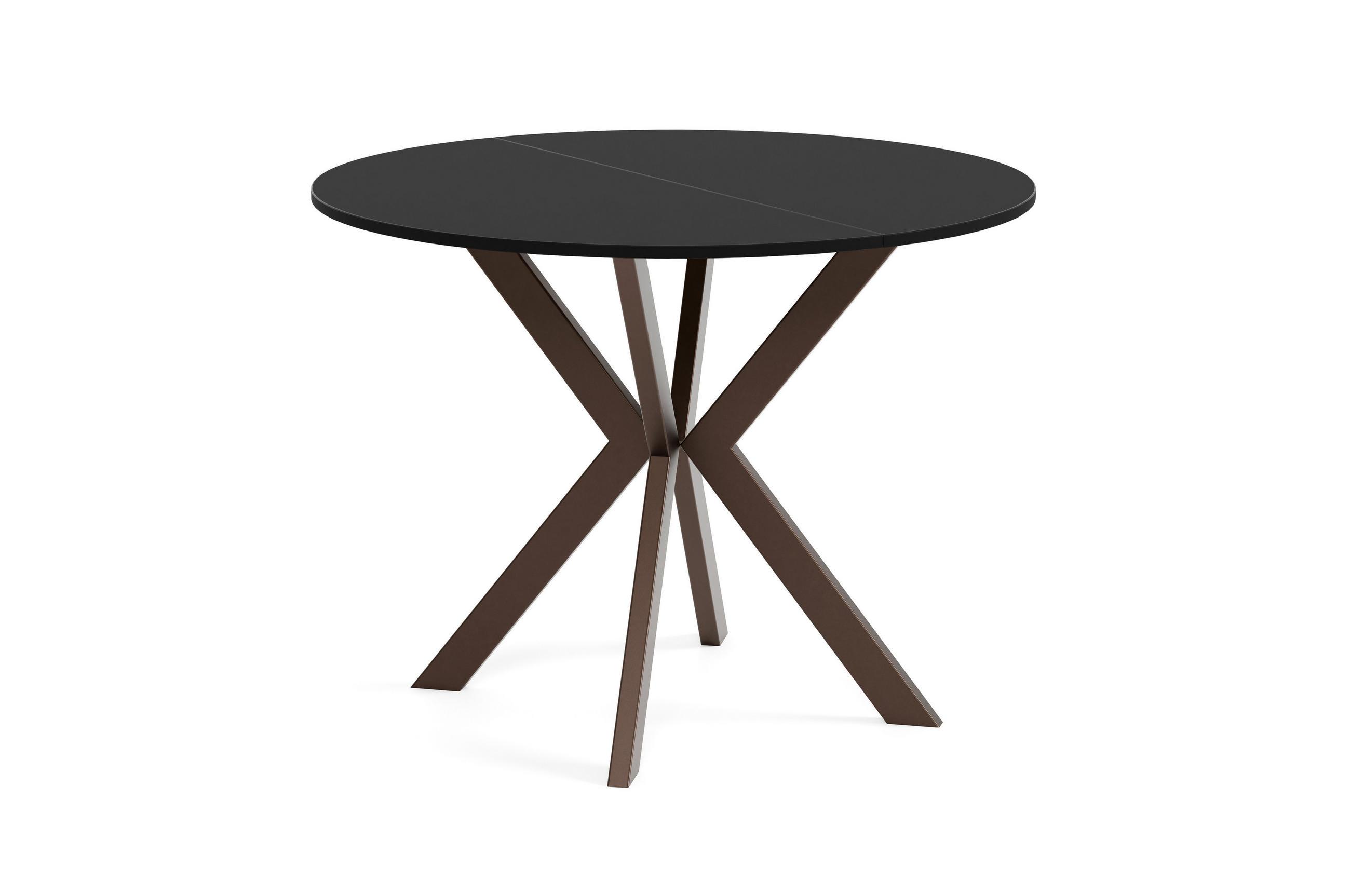 Meblini Esstisch Schwarz, Braun 100x76x100 cm