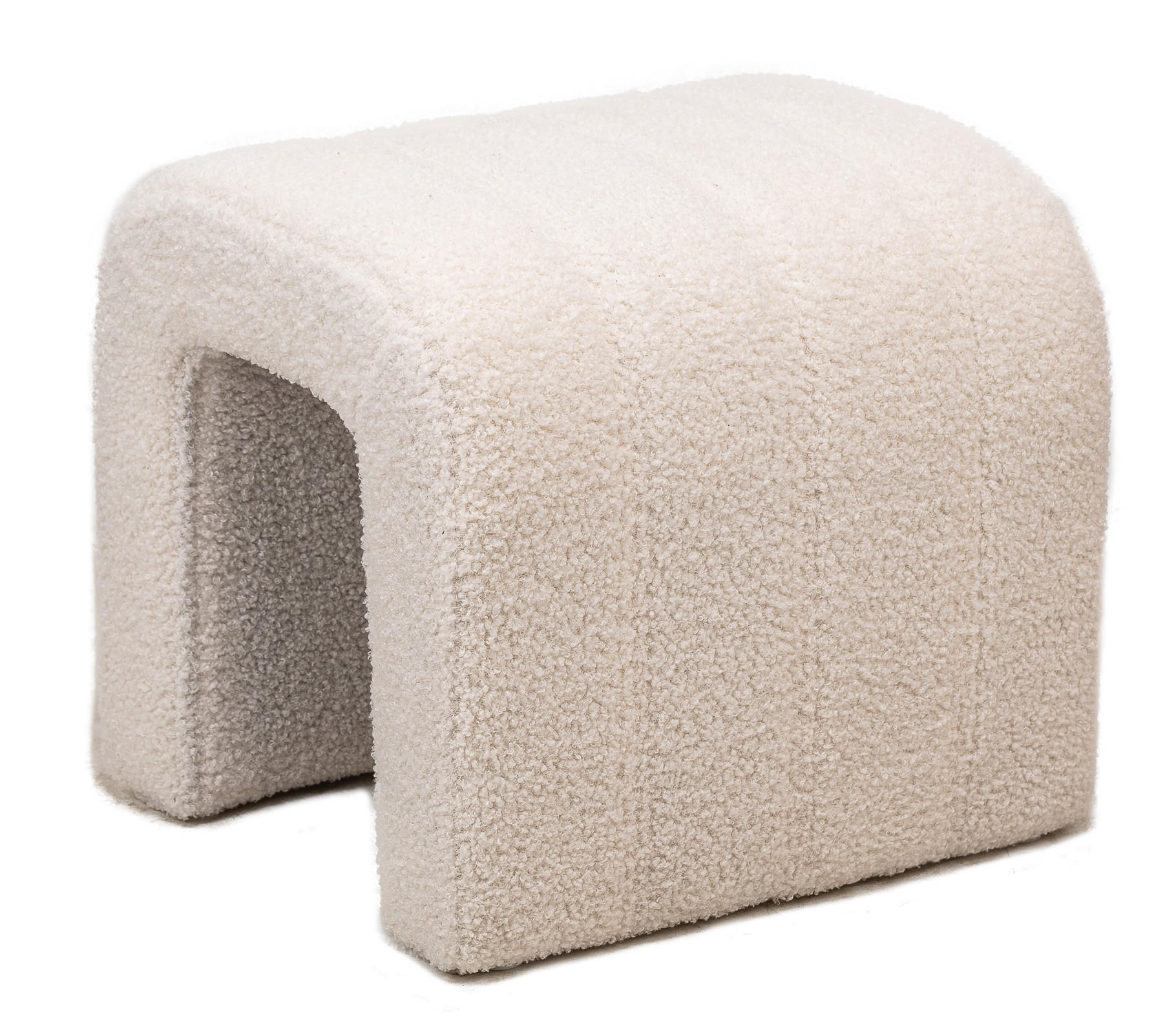 HOCKER Wolle Weiß - Weiß, Textil (41/36/35cm) - Nordlys