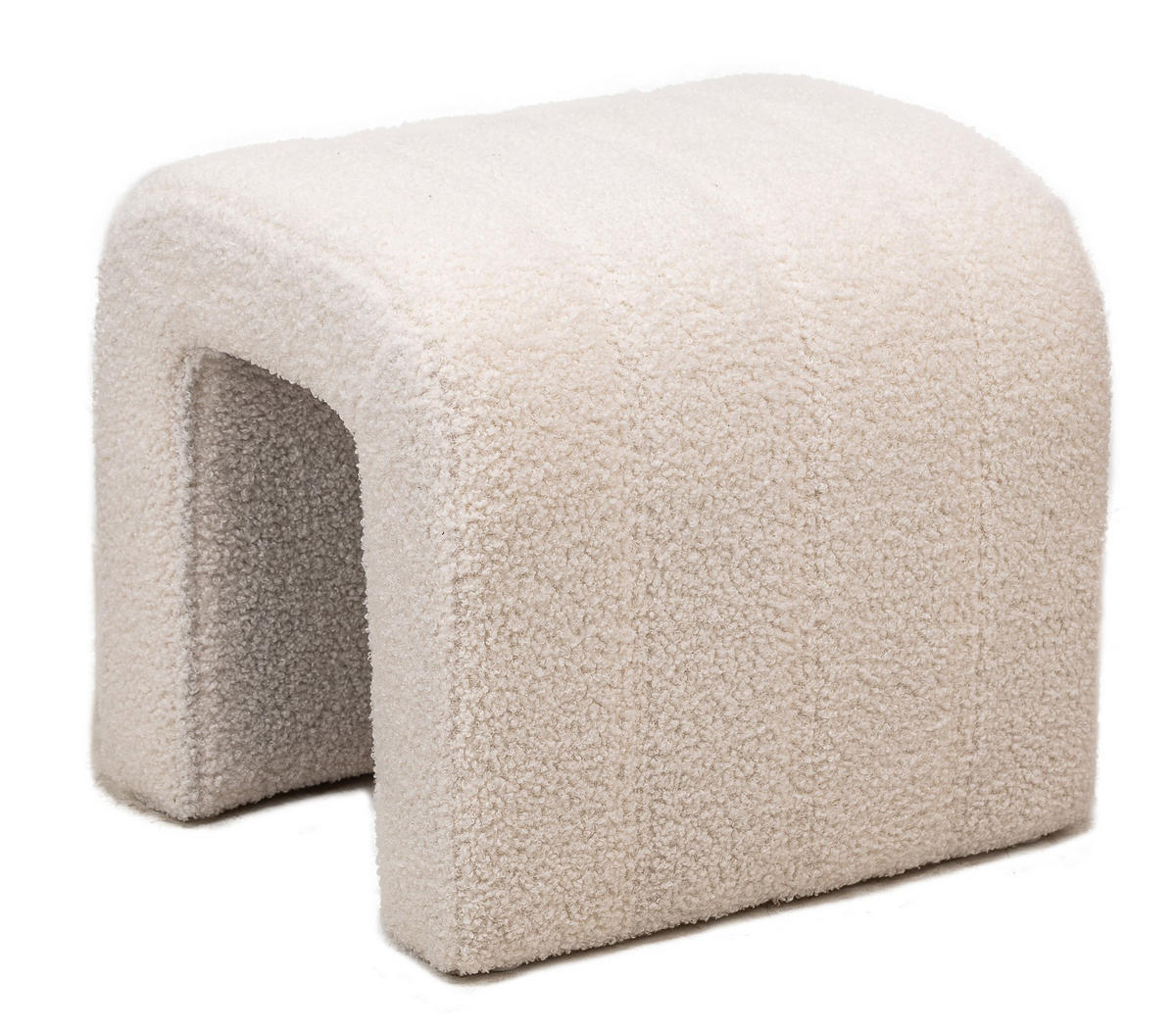 HOCKER Wolle Weiß - Weiß, Textil (41/36/35cm) - Nordlys