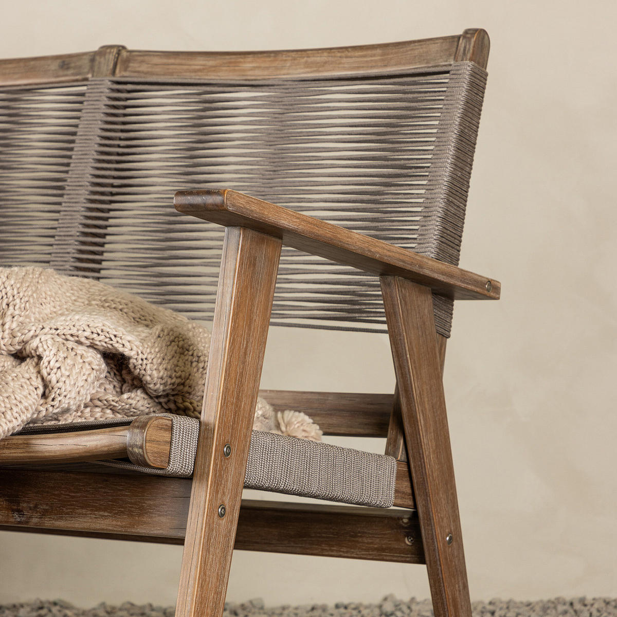 GARTENBANK - Braun - Holz teilmassiv - 120 x 88 x 72 cm - Taupe/Graubraun, Holz (120/88/72cm) - home24