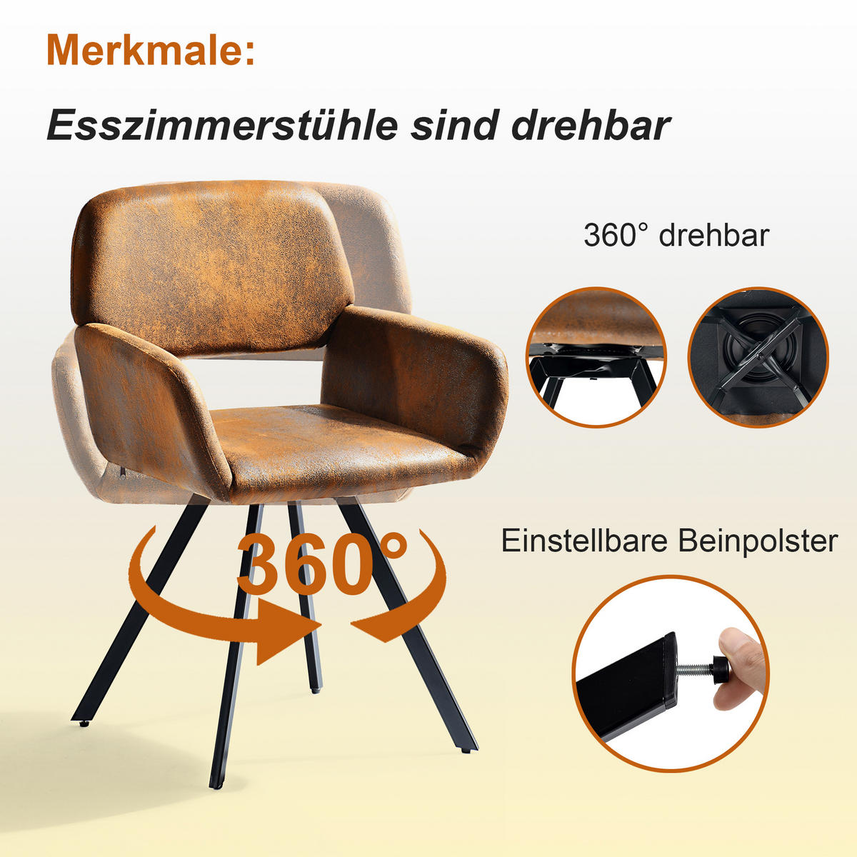 ARMLEHNSTUHL-SET 2 Stück braun - Braun, Holzwerkstoff/Textil (57/81.5/53cm) - Urban Meuble