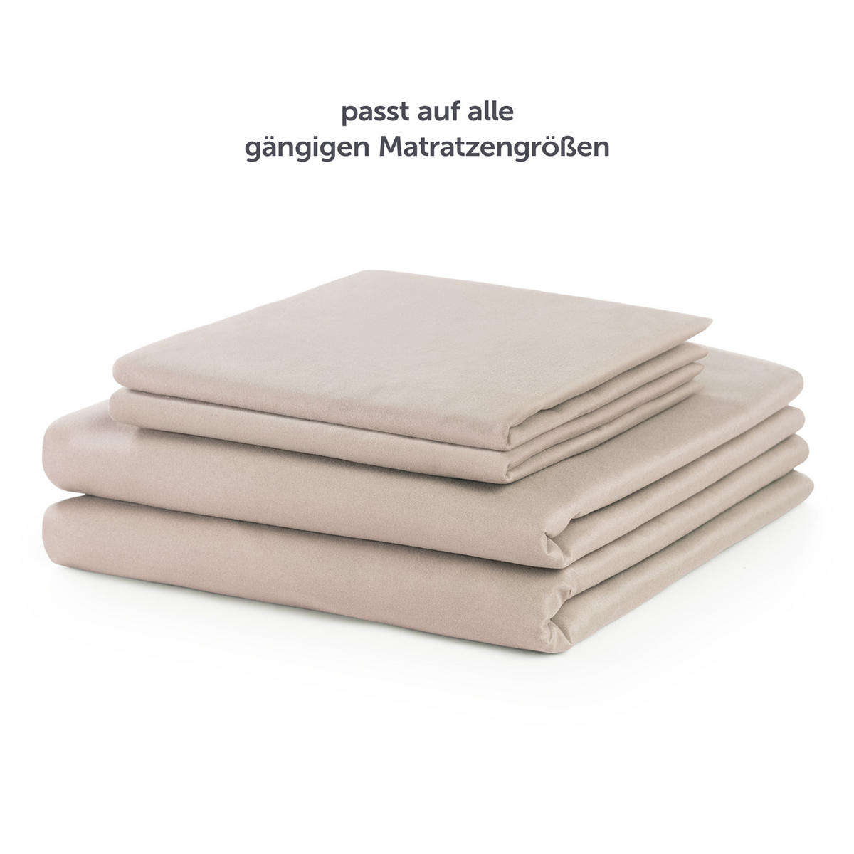BETTLAKEN 3er Set - Spannbettlaken 180x200x30cm 2X Kissenbezug 50x80cm - Taupe - Beige, Textil (180/200cm)