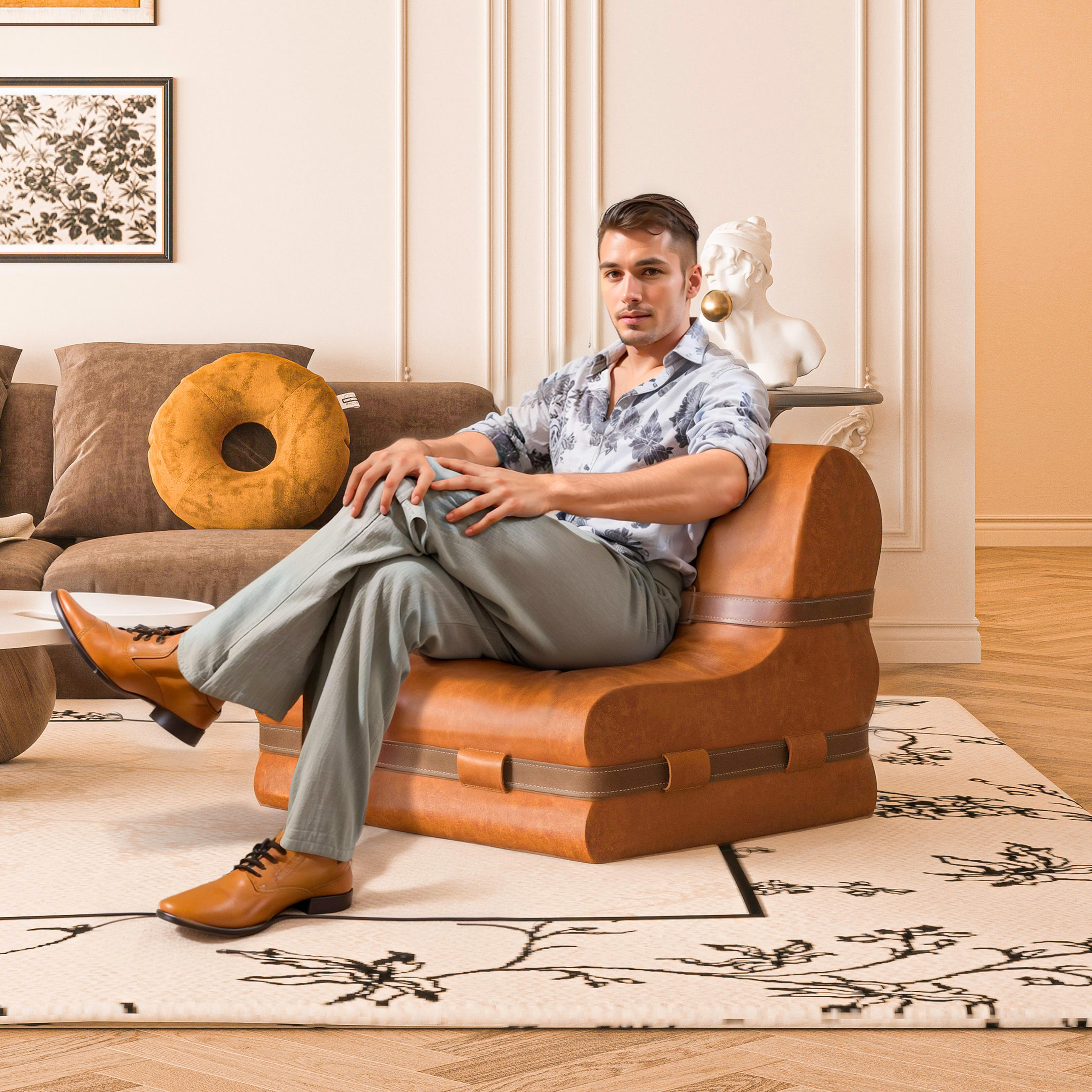 Thumbnail - Vercart Sofa, Braun, Textil, Mode, 1-Sitzer, 73.5x60x75 cm, CE, Wohnzimmer, Sofas & Couches, Sofas