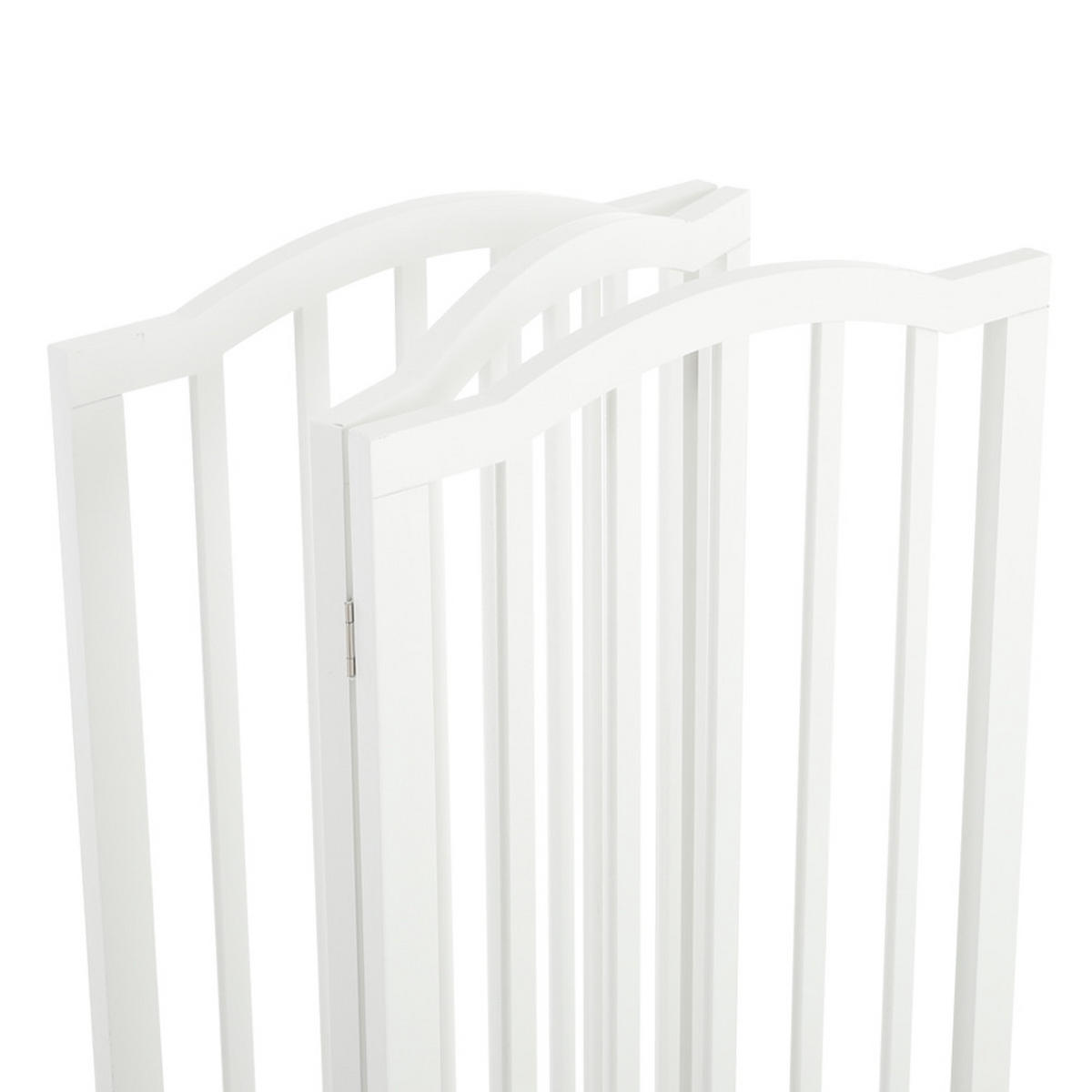 SCHUTZGITTER Gewölbt 3-Paneele Faltbar Freistehend MDF Weiß - Weiß, Holzwerkstoff (46/1.8cm) - Livingandhome