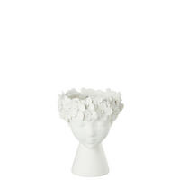 BLUMENTOPF KOPF - Kunststoff - Weiß - S - Ø 21 cm - Weiß, Kunststoff (21/23cm) - J-Line