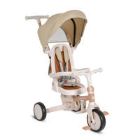 DREIRAD Compacto 4 in 1 beige Schiebegriff klappbar Gurt umbaubar EVA - Beige, Metall (70/50/97cm)
