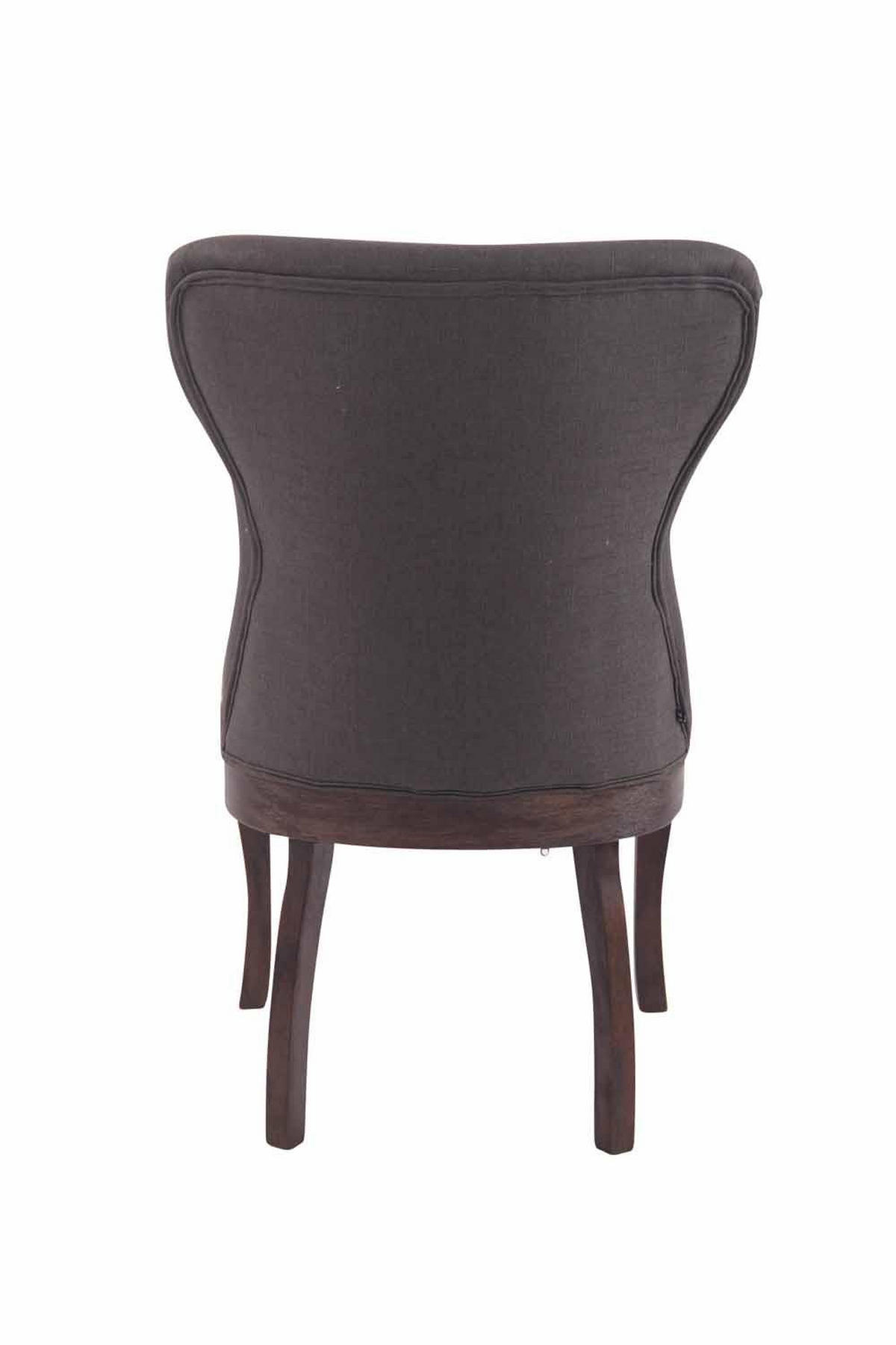 STUHL Stoff dunkelgrau - Dunkelgrau/Dunkelbraun, Holz/Textil (50/94/61cm) - CLP