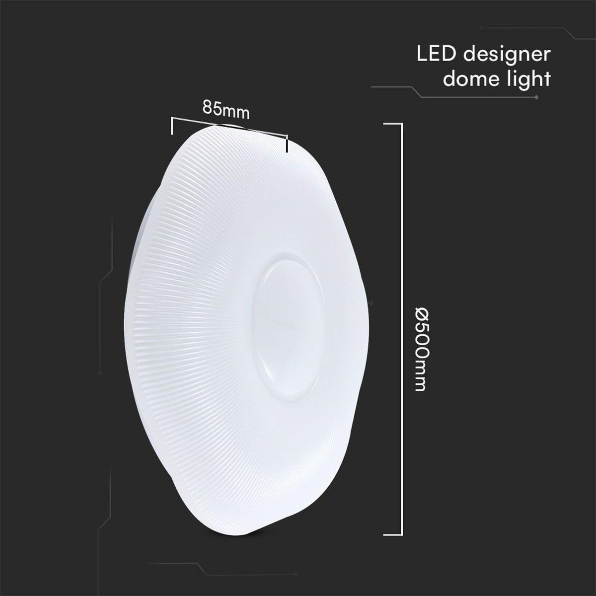 LED DECKENLEUCHTE Weiß D 50 cm - Weiß, Metall (50/50/8.5cm)