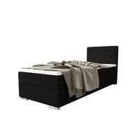 BOXBETT ZILANO 1 mit Matratze H3 und Topper 90x200 Cosmic 100 - Schwarz, Holz/Textil (90/200cm) - Bedante