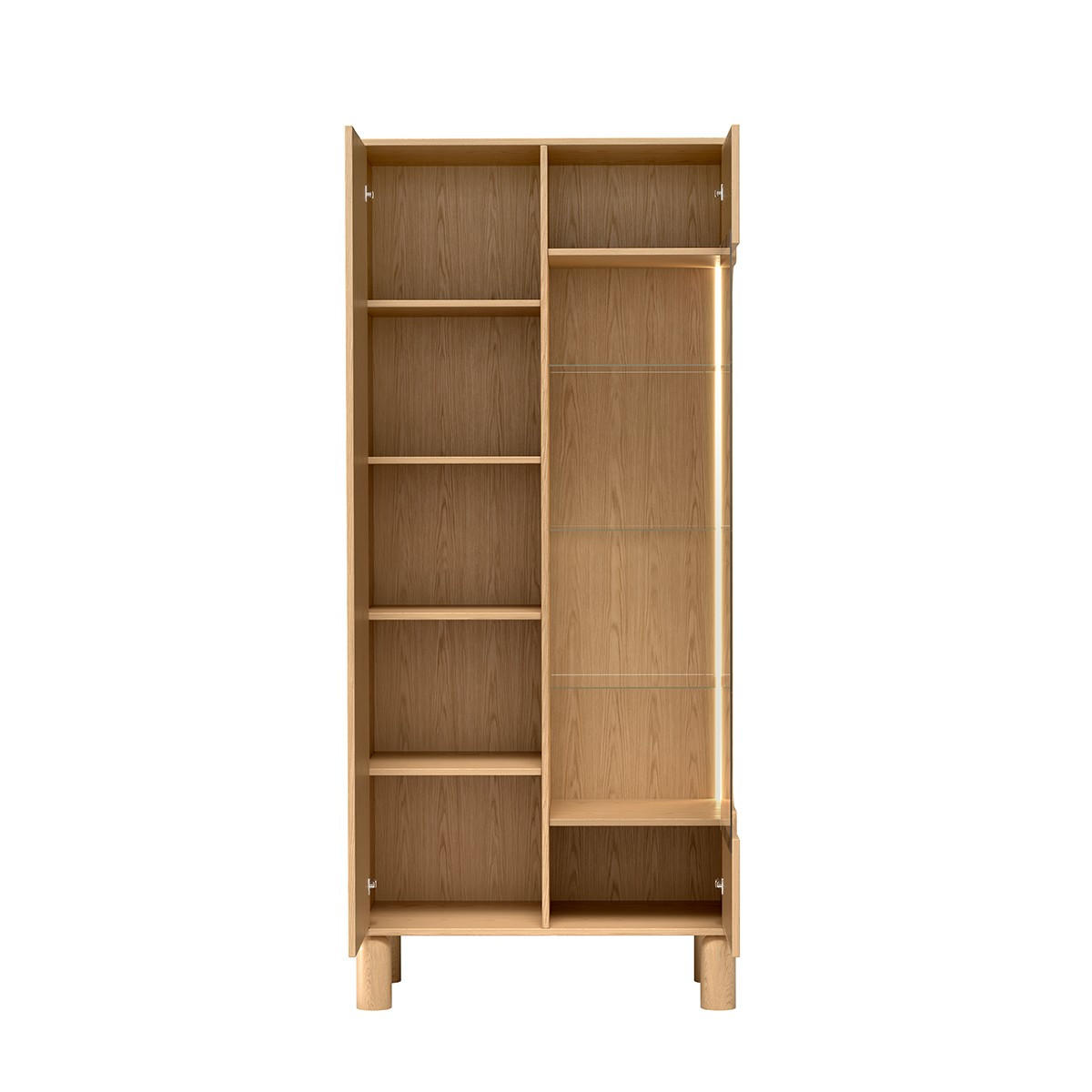 VITRINE SABBIA 197/89 cm in Eichefarben - Braun, Holzwerkstoff (89/197/40.6cm) - MASSENO